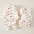 Babibele baby clothes autumn and winter quilted baby kids thin cotton high waist belly protection home clothes kidsintimatessuit