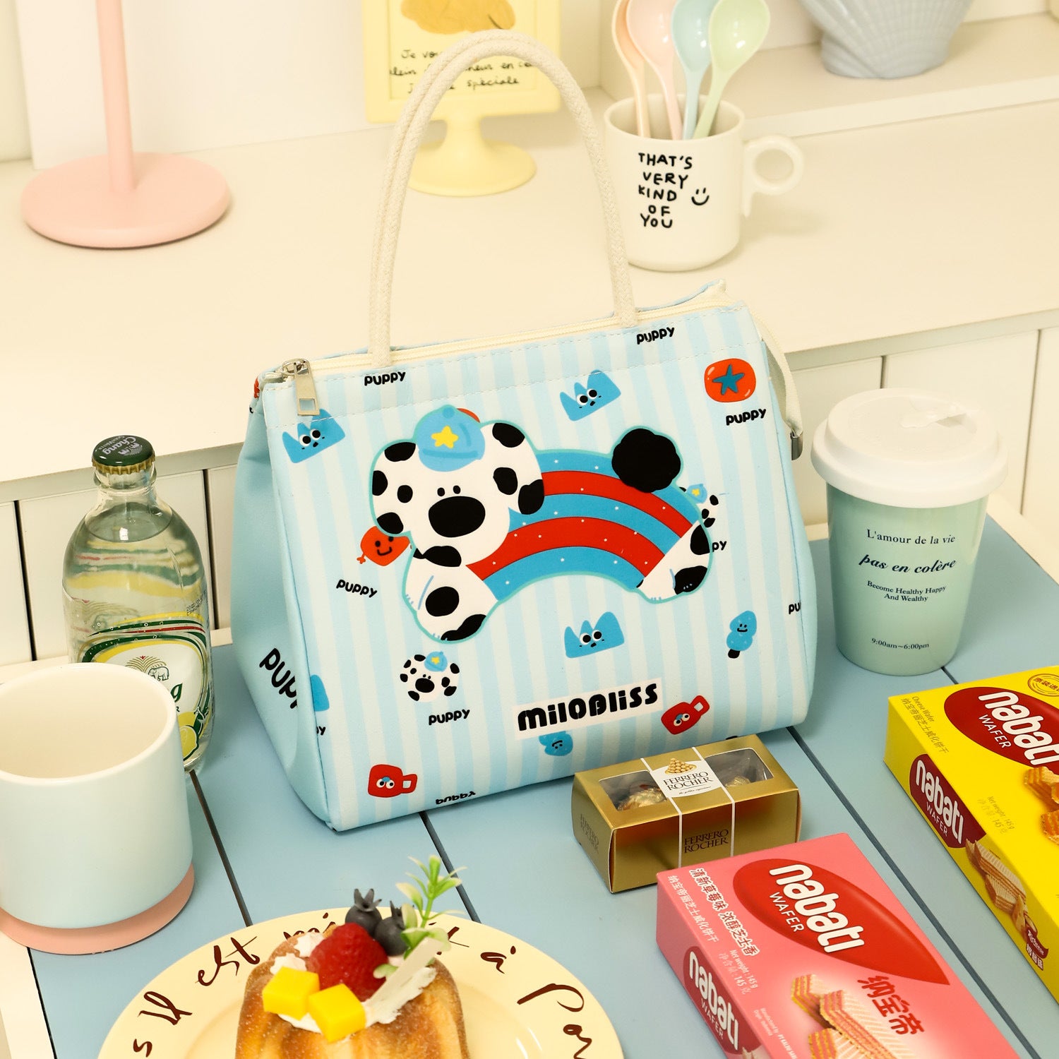 High-value cute lunch box bag Office workers and students carry aluminum foil thermal insulation lunch box bag Portable large-capacity portable bag