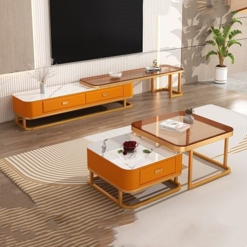 Rock slab coffee table living room for homenew arrivalaccessible luxury marble table foldablenormcore coffee table small apartment