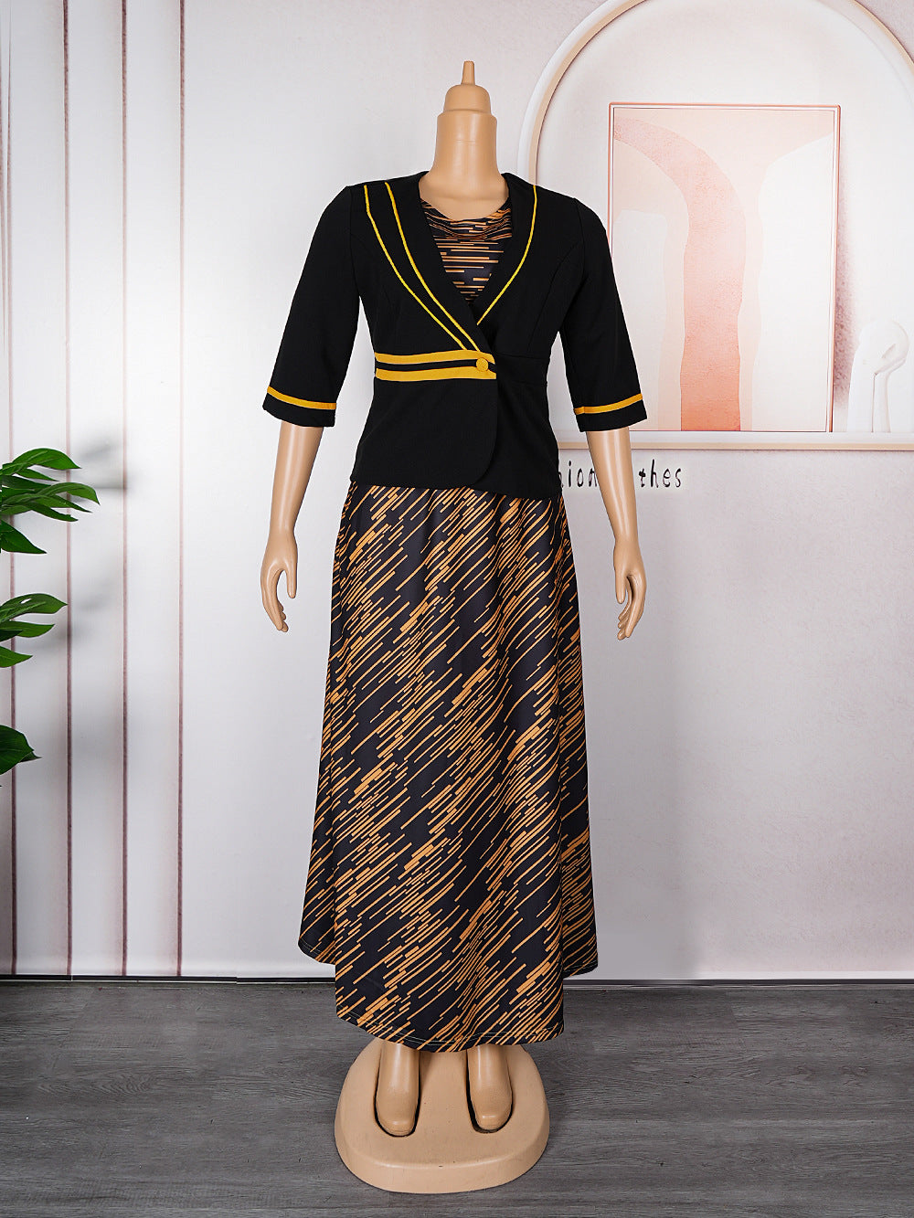Fashion  elegantwork clothing two-piece set clothing cross-border african women's plus size outweardress