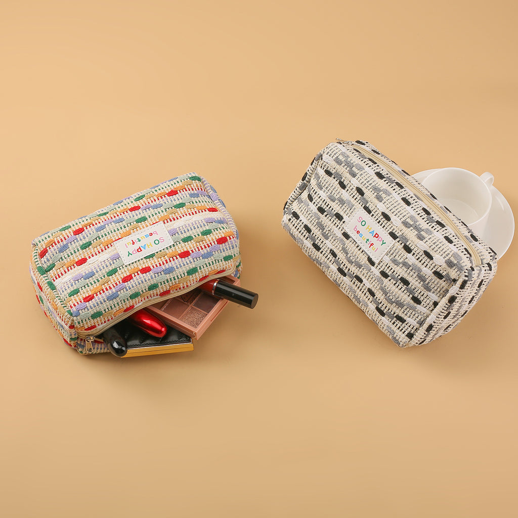 New cute cartoon strawberry cake pencil case versatile girl heart stationery storage bag large capacity pen ruler stationery box