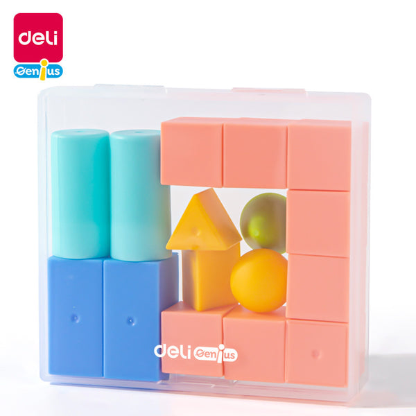 Deli 74300 3D Geometry Set Cube Cube Cuboid Cone Learning Tool Mathematics Teaching Aids 3D Graphics