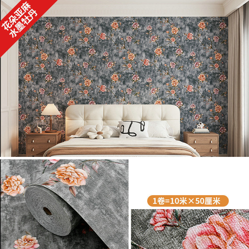 Super thick wallpaper, self-adhesive diatom mud, linen wall sticker, soft and hard wall covering, wall covering, renovation of living room, bedroom background wallpaper