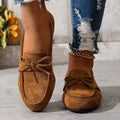 plus sizebows bean shoes for women spring & fallnew arrivalcasual suede shallow mouth slip-on soft bottomflatswholesale