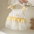 Girls' sweet flutter sleeve lightweight romper dress - stylish princess style, perfect for birthdays, first months, and everyday wear