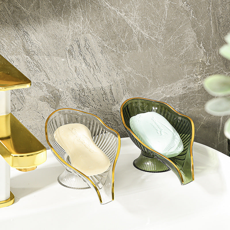 Accessible luxury soap dish countertop drainage no punching gold plated for home soap dish bathroom countertop soap rack bathroom