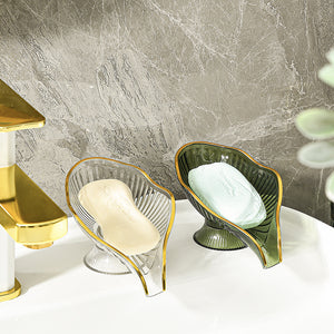 Accessible luxury soap dish countertop drainage no punching gold plated for home soap dish bathroom countertop soap rack bathroom