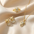 European and american hot-selling fashion copper inlaid zircon leopard necklace for women, light luxury fashionable personalized titanium steel clavicle chain set