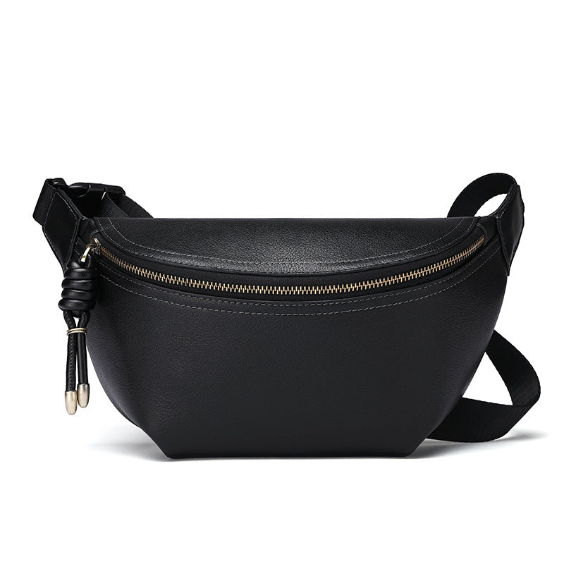 Fashion business men's and women's bags, multi-functional large-capacity casual satchel, trendy and simple first-layer cowhide messenger bag