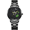 New creative tech men's steel band watch - hollow rotating dial quartz watch - dropshipping available