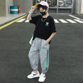 Boys' summer short-sleeve outfit: new  styles for older kids - trendy and stylish summer sportswear set for boys