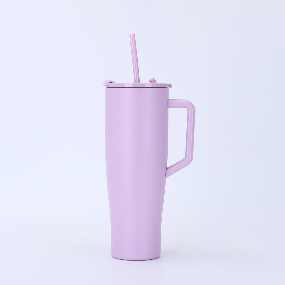 Amazon 40oz large capacity handle ice cup 304 stainless steel vacuum insulated cup outdoor car cup