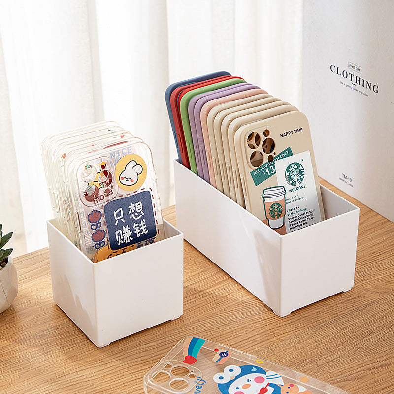 Office coffee tea bag desktop storage box transparent plastic sundries stationery cosmetics mobile phone case storage box
