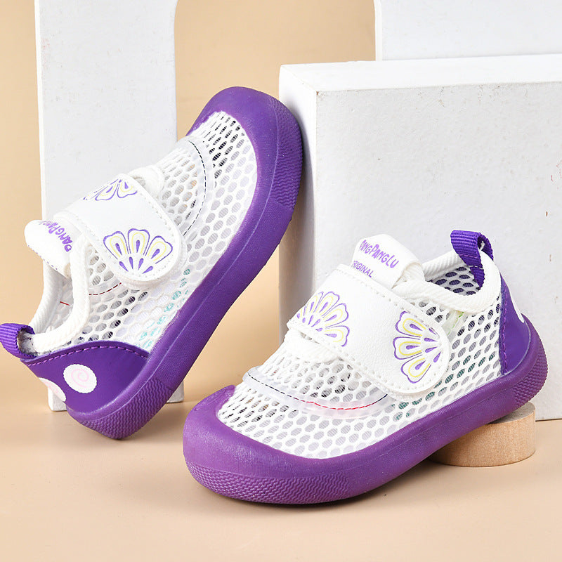 Baby sandals for boys, summer first walker shoes, 0-1-2 years old infant anti-slip soft sole mesh shoes for babies and toddlers, baby girl shoes