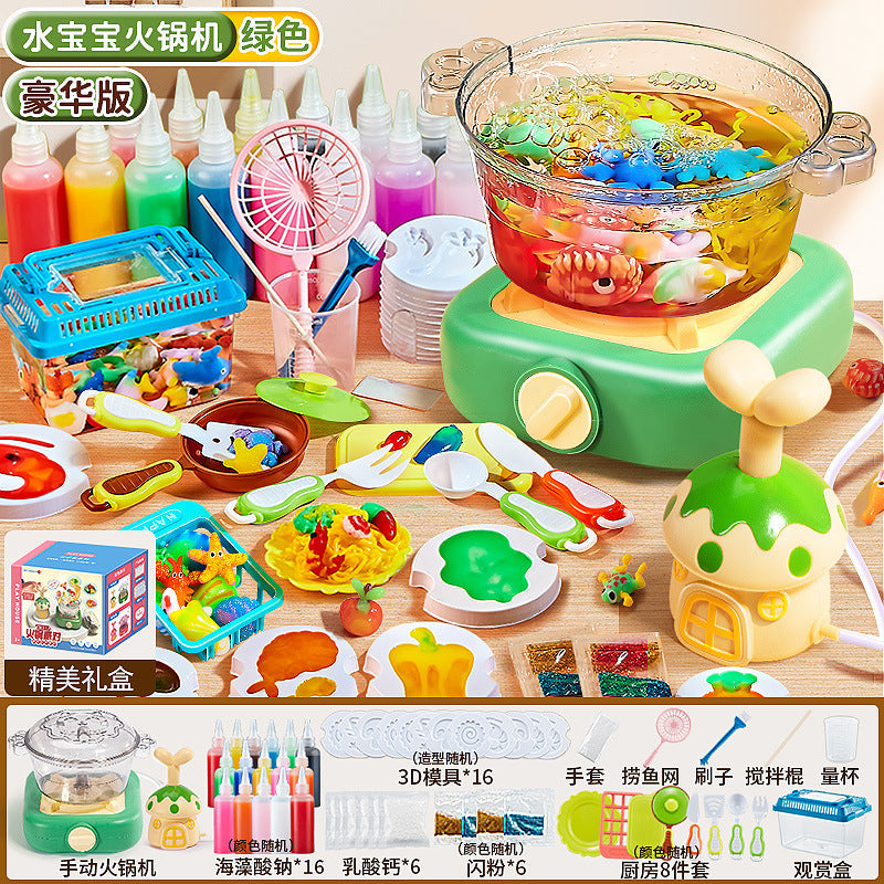 Mushroom water baby children DIY handmade magic water elf kitchen toy puzzle boy girl birthday gift