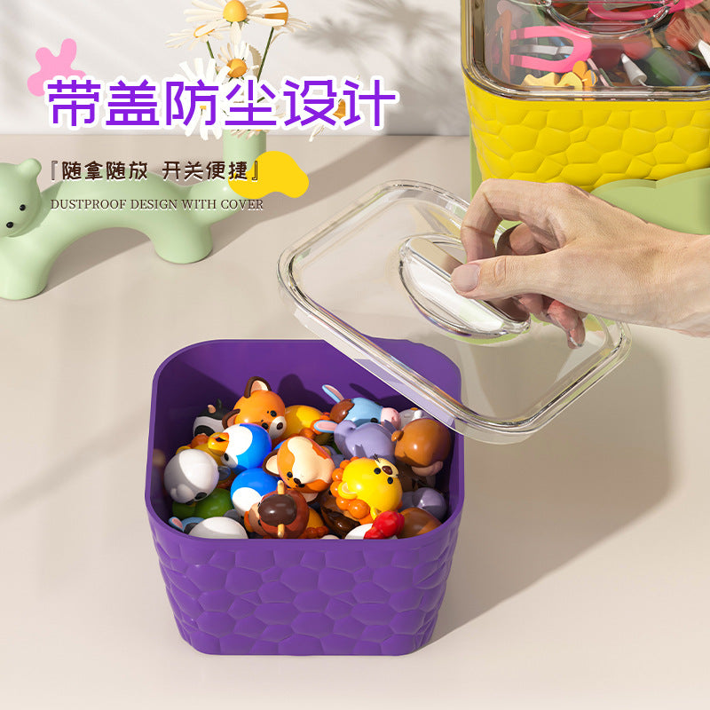 Customizable dopamine children's rubber band hand jewelry box with lid student hair band box hair rope desktop jewelry storage box