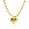 New arrivalaccessible luxury style heart necklace fashioncasual glossy steel ball chain peach heart pendant stainless steel necklace