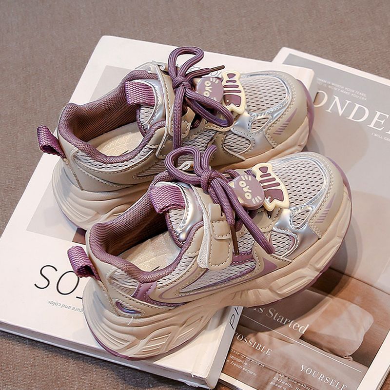 Girls' shoes  new autumn collection: kids' athletic shoes, girls' running shoes, chunky sneakers, mesh breathable shoes for mid-to-large children