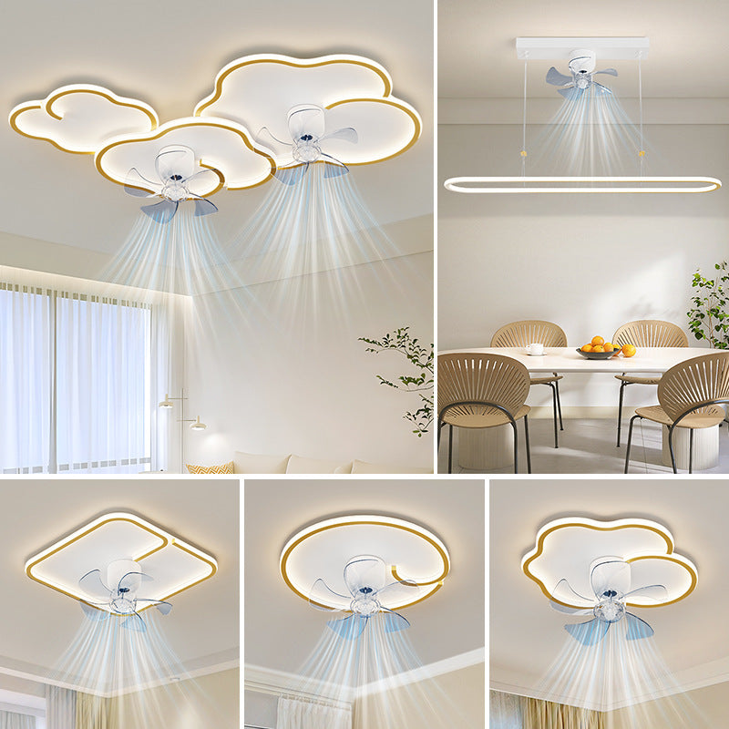 2025 new simple atmosphere living room light personalized design cloud fan ceiling light whole house combination lighting package