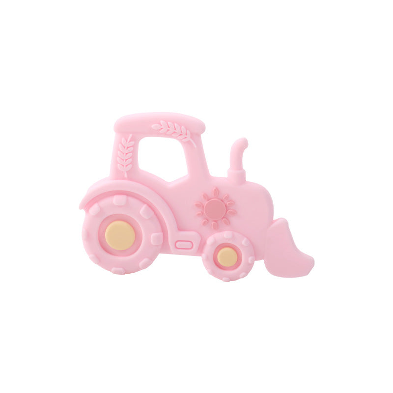 Food grade silicone toothpaste manufacturer new product bulldozer biting glue baby molar chewers toys baby molar stick