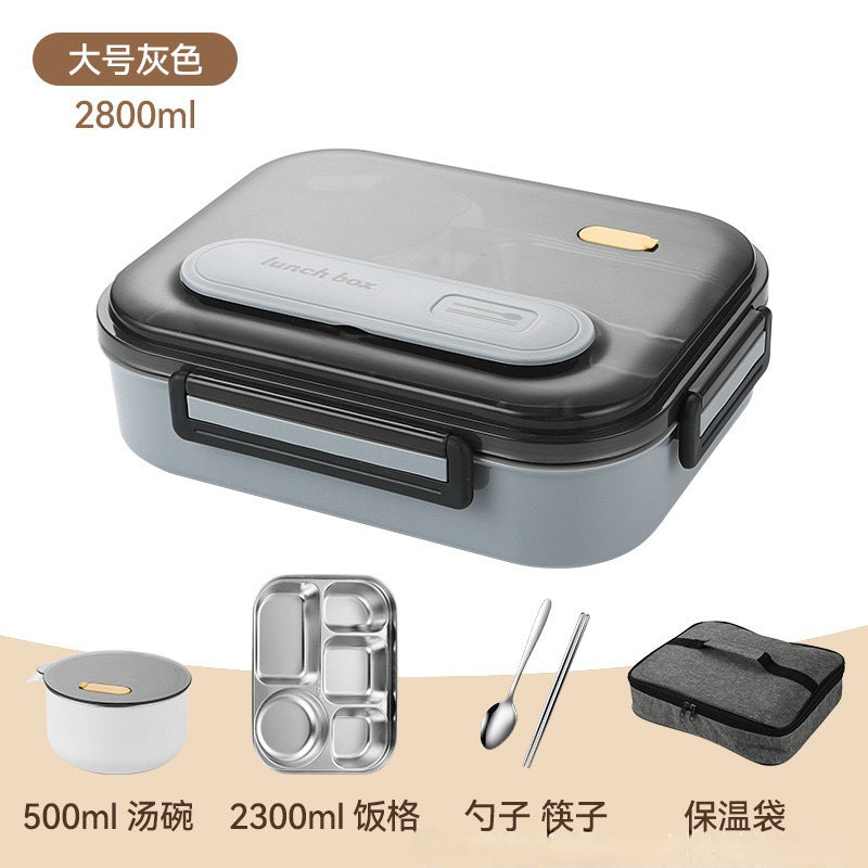 Food-grade extra large lunch box for work, microwaveable 316 stainless steel lunch box, student thermal insulation sealed box