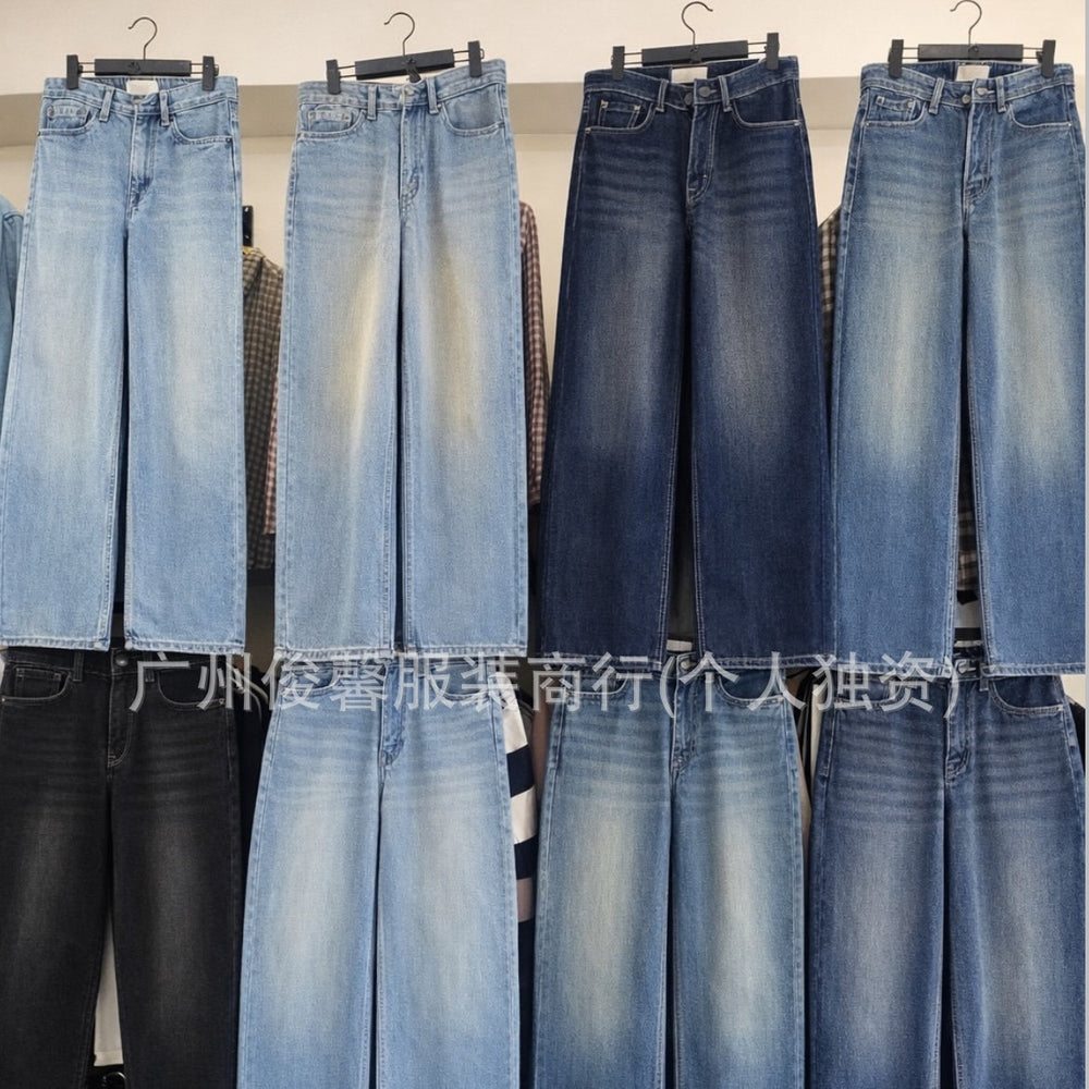 New arrival american high street menstraight-legjeanspantsin stock wholesalemen jeans wholesale
