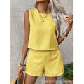 Xibo women's clothing  summer new collection: women's solid color minimalist fashion casual sleeveless top and shorts set
