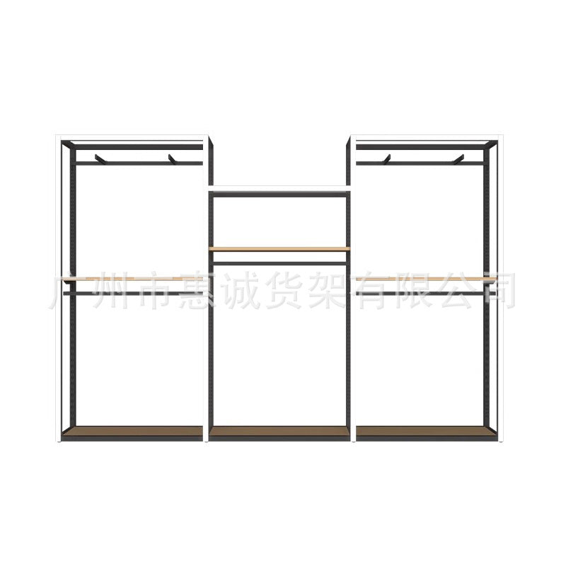 Clothing store display rack men's clothing women's clothing shelf display floor-to-ceiling shoe store shoe rack live broadcast Nakajima wrought iron shelf