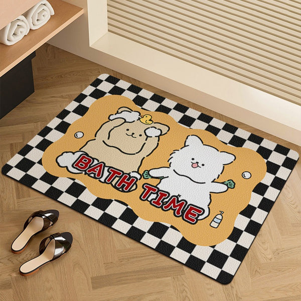 Bathroom floor mat, toilet household cute toilet, diatom mud water absorption non-slip foot mat at the door of the toilet, door mat