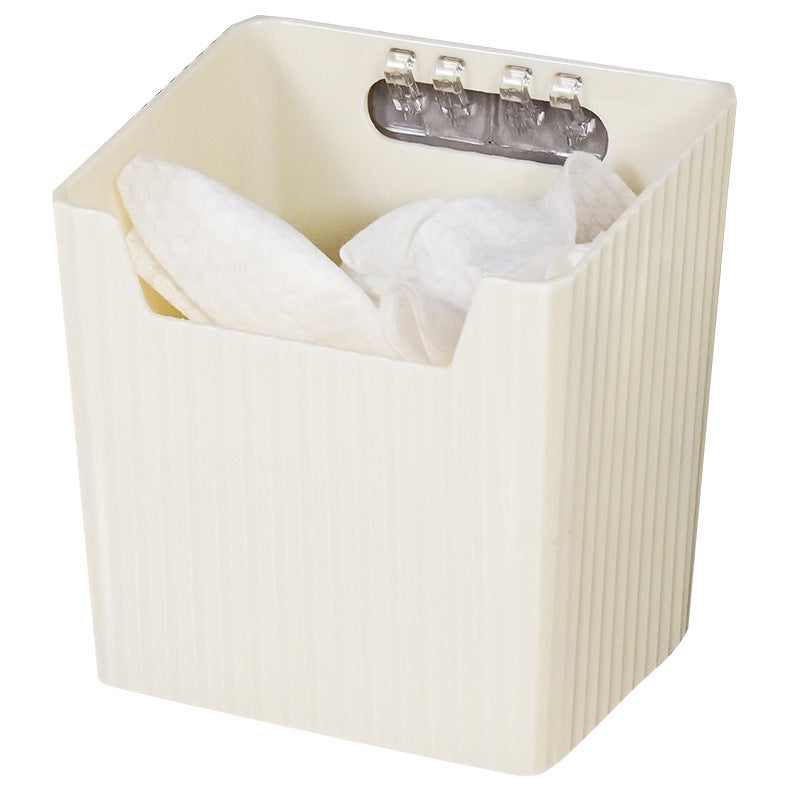 Wall-mounted disposable face towel storage box for bathroom vanity - soft cotton facial tissue & wipe organizer