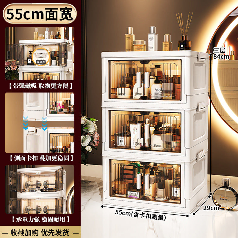33-75 Plastic cosmetics cabinet storage storage box, folding transparent storage cabinet finishing multi-layer, starting from one piece for approval