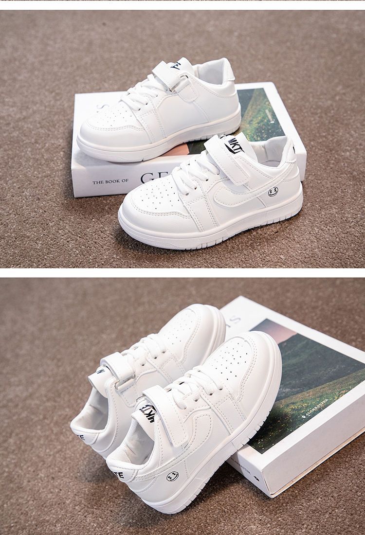 Boys' shoes spring 2025 new girls' sports shoes medium and large children's board shoes low-top aj children's breathable casual shoes