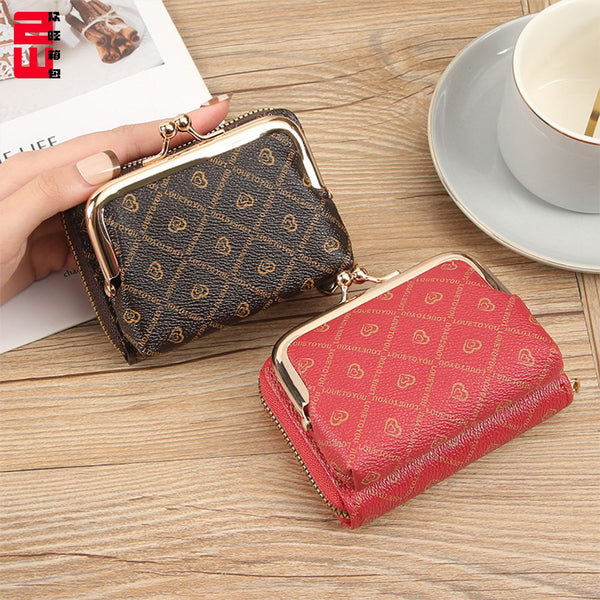New women's wallet card bag fashionable zipper short change bag manufacturer spot large capacity coin clip multi-card position