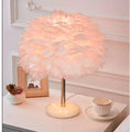 Feather table lamp bedroom living room light luxury ins warm romantic simple wedding room high-end popular creative bedside lamp