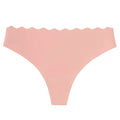 personalized one-piece seamless women's underwear pure color cut out wavy waist low-waist nylon adhesive underwear for women