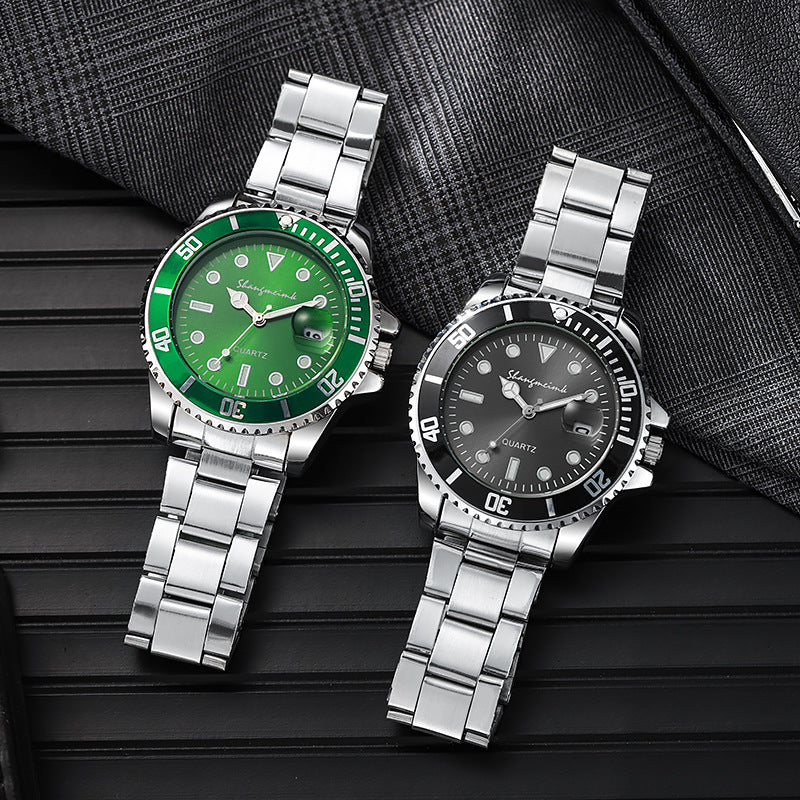 Men's hip-hop submariner rotating skeleton transparent case faux mechanical watch - stylish, unique, calendar, waterproof, luminous