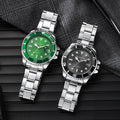 Men's hip-hop submariner rotating skeleton transparent case faux mechanical watch - stylish, unique, calendar, waterproof, luminous