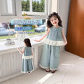 【dropshipping】girls' summer denim outfit  new style sleeveless trendy two-piece set for little girls