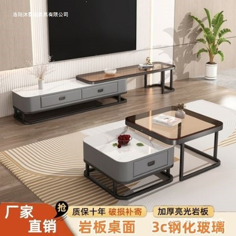Rock slab coffee table living room for homenew arrivalaccessible luxury marble table foldablenormcore coffee table small apartment