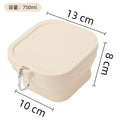 Portable outdoor travel silicone foldable small square bowl lunch box cutlery set food grade silicone instant noodle bowl