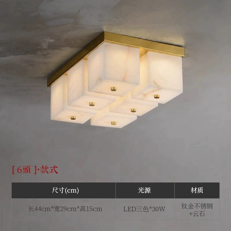 Marble all-copper ceiling lamp modern new chinoiseriecasualaccessible luxury bedroom dining room study lamp designer creative living room