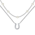 Double-layered pearl necklace for women stylishelegancecasual natural stone beaded clavicle chain fashionclassy sense necklace