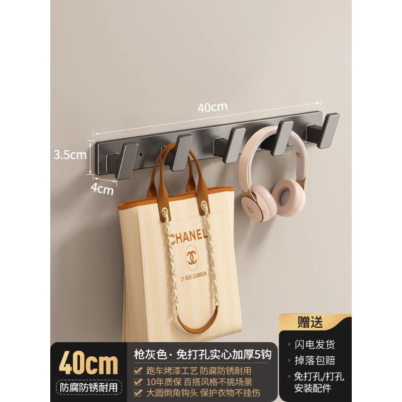 Over-the-door hook, no-drill wall mount hanger, heavy-duty adhesive, weight-bearing entryway coat hook, wall-mounted hook rack