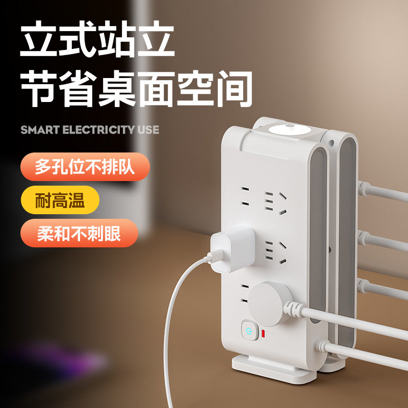 Multi-functional power strip with long cord, home power strip with multiple outlets, usb socket power strip, extension cord with night light