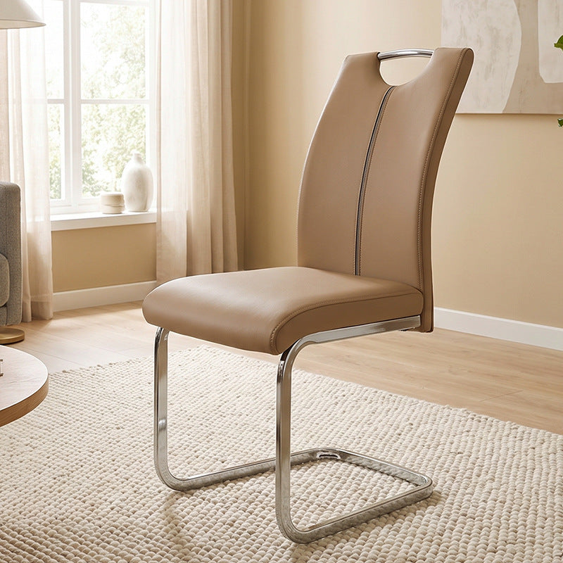 Modern minimalist arched dining chair with pu leather upholstery - cross-border restaurant & home light luxury high-end chair