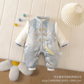 Men's and women's jumpsuits, chinese style, baby clothes, baby's full month, 100 days, one year old, thickenedlong sleeves, trendy