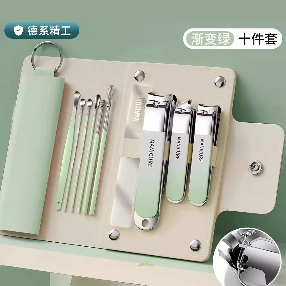 Nail clipper set leather case manicure manicure tool german precision douyin hot style nail clipper nail clipper set