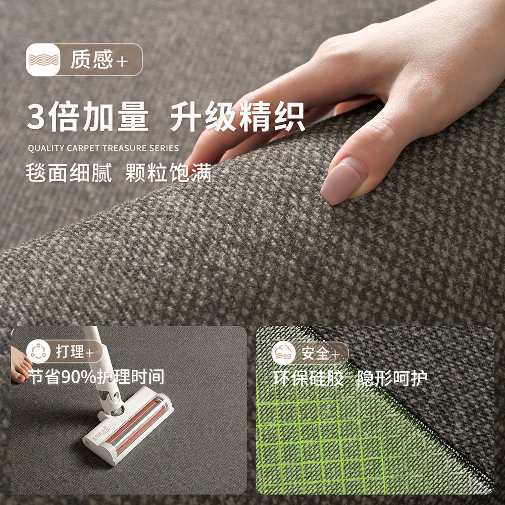 Carpet living room italian normcore black high-end modern simple waterproof washable bedroom floor mat large area