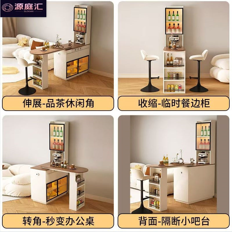 Solid wood sideboard bar all-in-one living room cream style partition cabinet wine cabinet medieval style wall storage storage low cabinet