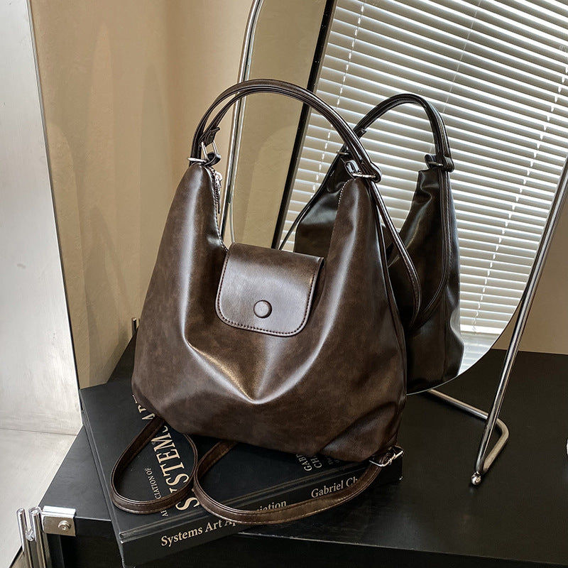 Shoulder tote bag women 2025 new large-capacity commuter backpack design sense lightweight travel backpack women